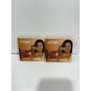 TDK Life on Record *Set of 2* Mini DVD-R Discs 1.4 GB 30 Minutes SP New Sealed!